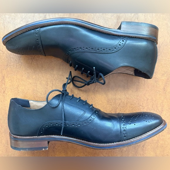 Johnston & Murphy Conard 2.0 Cap Toe Oxford Black Leather Men’s 11.5 Dress Shoes - Picture 6 of 8